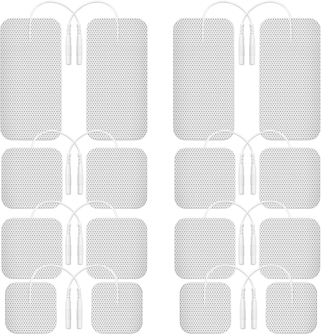 TENS Unit Replacement Pads Electrodes for Back Pain Relief, Self-Adhesive & Gel Free for Electrotherapy White (Pack of 16)