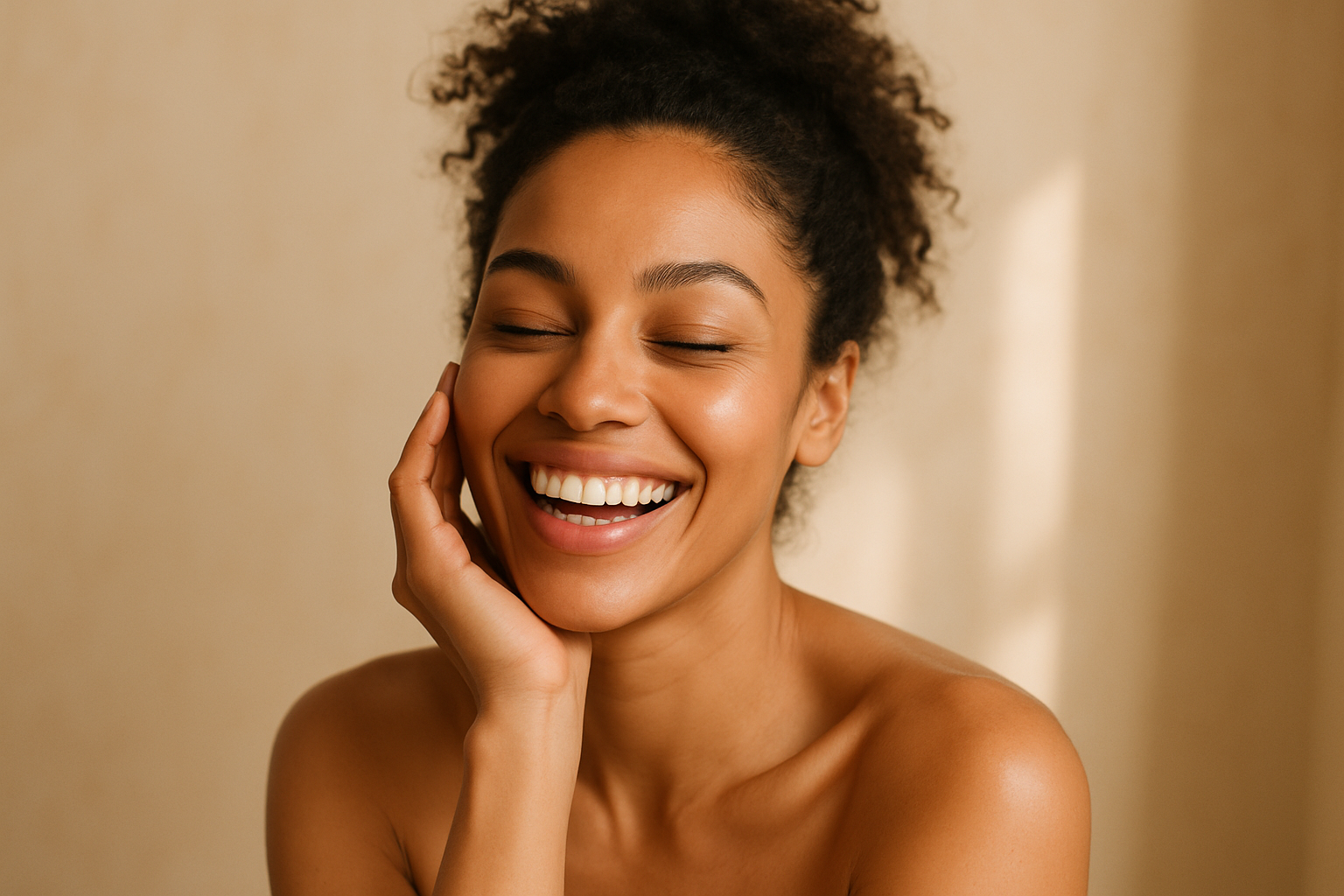 Happy woman - beauty and wellness